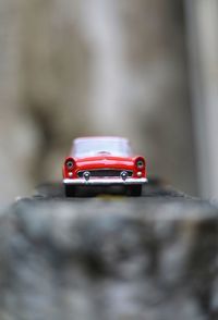 Close-up of toy car