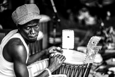 Man playing drum