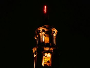 Low angle view of illuminated temple