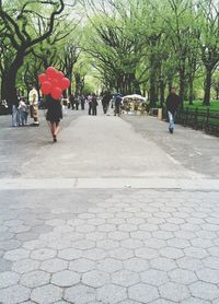 People walking on footpath