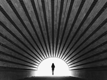 Woman in tunnel