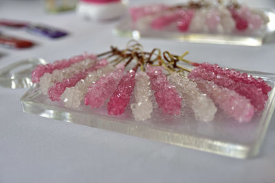 Close-up of dessert in plate on table