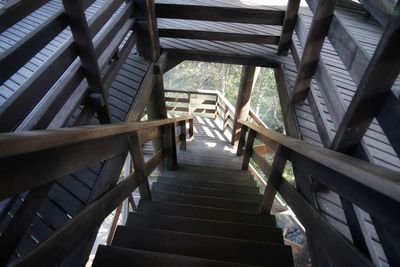 High angle view of empty staircase