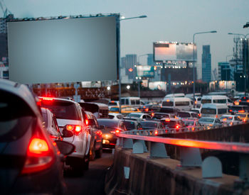 Traffic on road at night