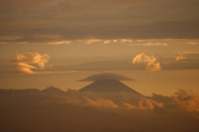 Scenic view of landscape against sky during sunset