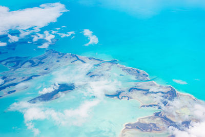 Close-up of blue sea against sky