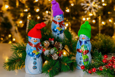 Close-up of christmas decorations