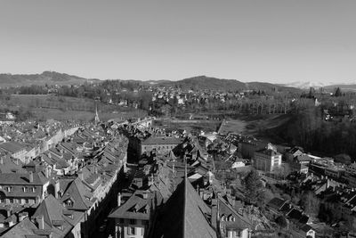 High angle view of townscape against sky