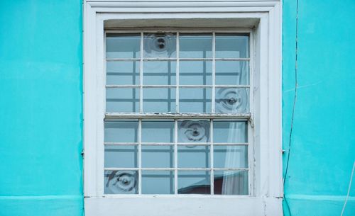 Closed door of building