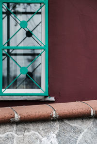 Close-up of window on wall