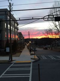 City street at sunset