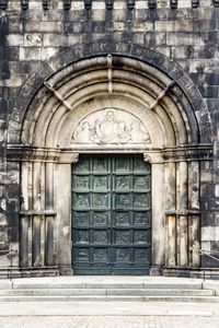 Closed door of old building