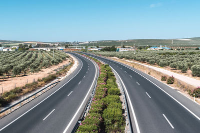 Driving on an empty asphalt road, lonely outback highway