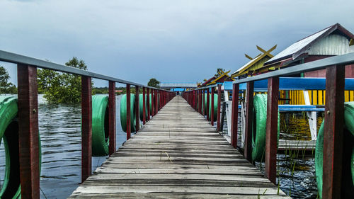 Empty pier against sky