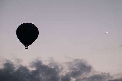 Low angle view of hot air balloon against sky