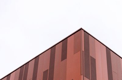 Low angle view of modern building against clear sky