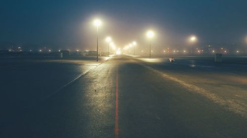 Road in city at night