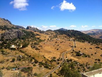 High angle view of landscape against sky