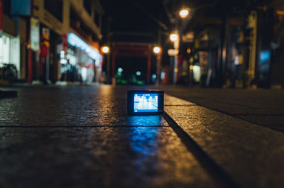 Close-up of illuminated electric light