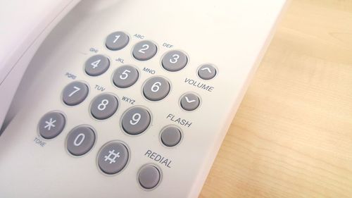 High angle view of computer keyboard on table