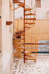 Staircase of building against sky