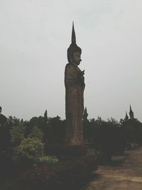 Statue of trees against sky