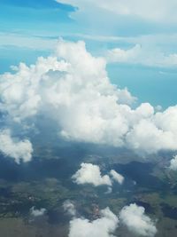 Aerial view of clouds over blue sky