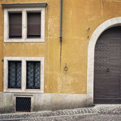 Yellow wall exterior of house in italy