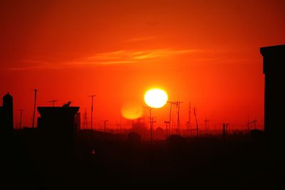 Illuminated orange sky