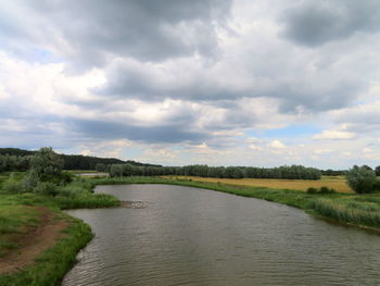 Scenic view of river against sky