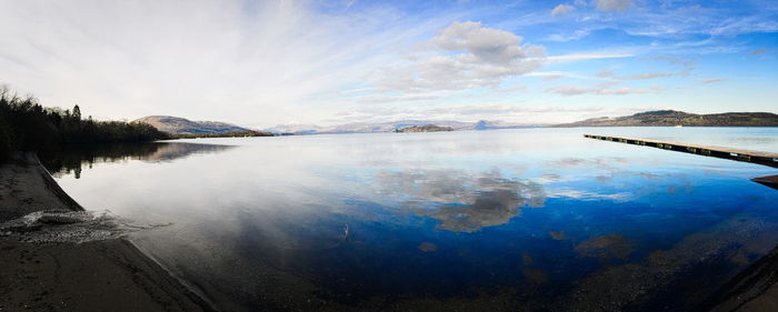 Reflection of clouds in lake