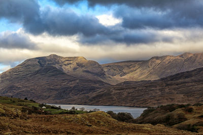 Scenic view of mountains against sky