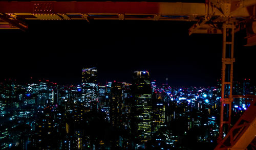Illuminated cityscape at night