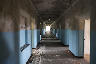 Empty corridor in abandoned building