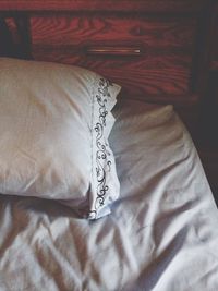 Close-up of bed on bed