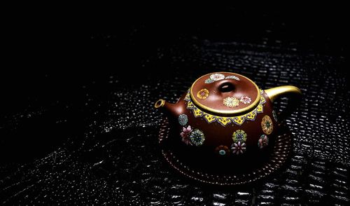 Close-up of coffee cup on table