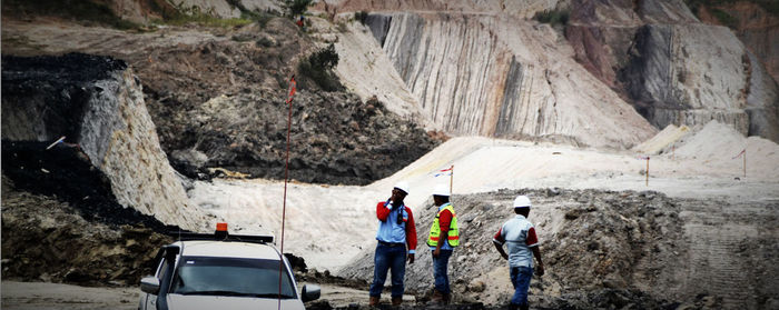 Engineers by road at mine