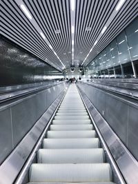 Low angle view of escalator