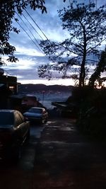 View of road against cloudy sky