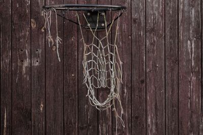 View of broken basketball hoop