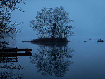 Scenic view of lake against clear sky