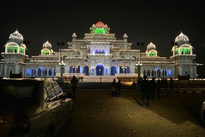 Illuminated albert hall museum at night