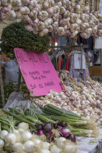 Various fruits for sale at market stall