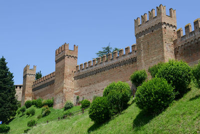 Low angle view of historic building against sky