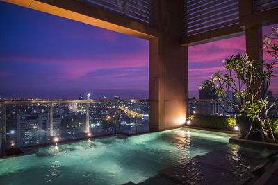 Swimming pool on a luxury condominium rooftop in bangkok