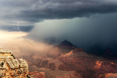 Scenic view of mountains against sky