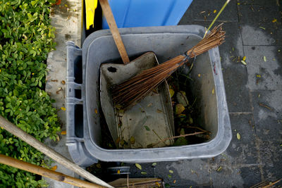High angle view of food in container