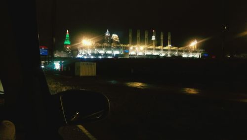 Illuminated street light at night