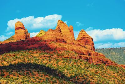 Scenic view of rock formation against sky