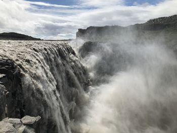 Scenic view of waterfall